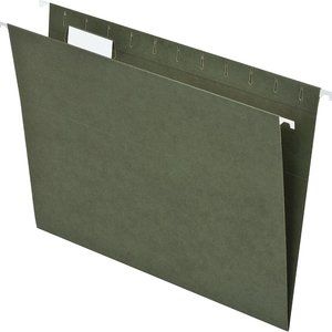 Pendaflex Essentials Hanging Folders, Letter Size, 1/5 Cut Tabs, Standard Green